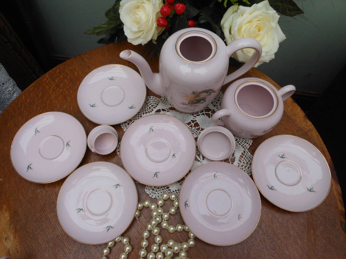 DRAGON TEA Set 1960's Koran Demitasse coffee set Tea Etsy