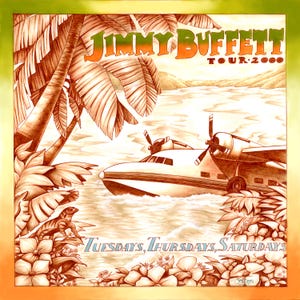 In honor of Jimmy Buffett 'Sepia Seaplane' art tile