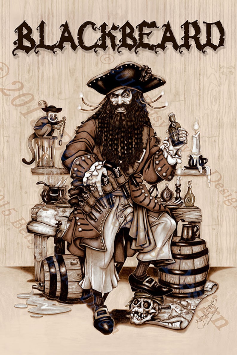 Blackbeard Pirate pirate canvas print image 5