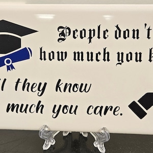 Inspirational Ceramic Tile: People Don't Care Quote (4x8)