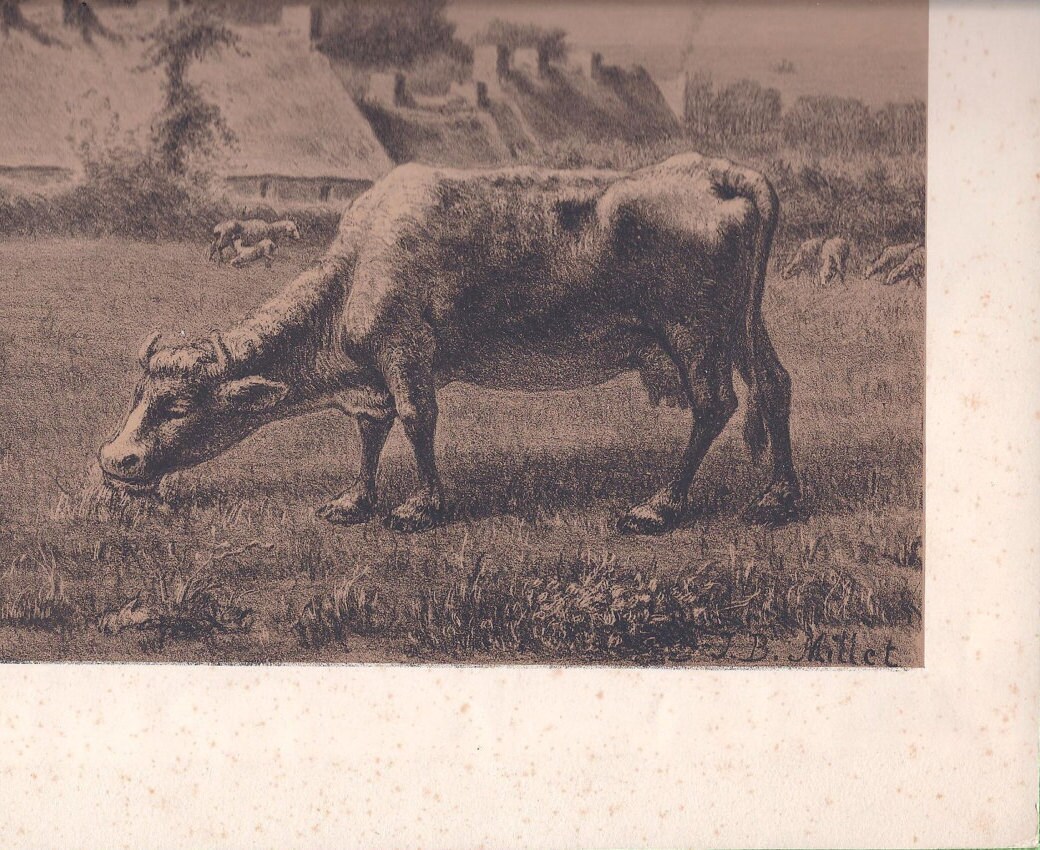 Millet Jean Baptiste Millet Antique Lithograph Vintage Etsy