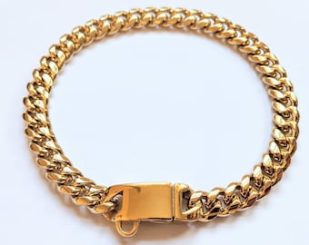 12mm - 16" Gold Tone Stainless Steel Cuban Link Dog Chain | Dog Jewelry | Costume Dog Collar | Jax & Molly's®