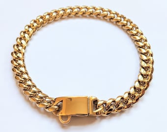 12mm - 14" Gold Tone Stainless Steel Cuban Link Dog Chain | Dog Jewelry | Costume Dog Collar | Jax & Molly's®