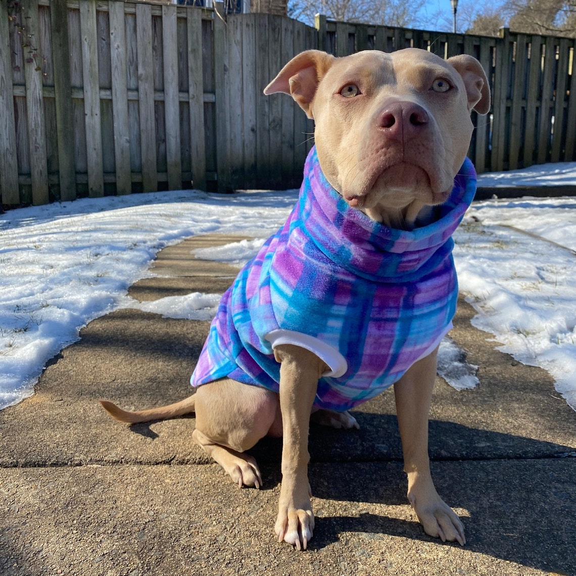 Purple Blue Watercolor Dog Sweater Warm Fleece Dog Sweater image 2