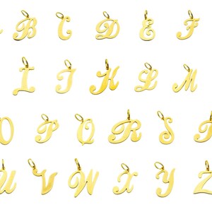 Gold Initial (K-T) Dog Charm for Collar or Cuban Link | Letter Pet Charm | Jax & Molly's