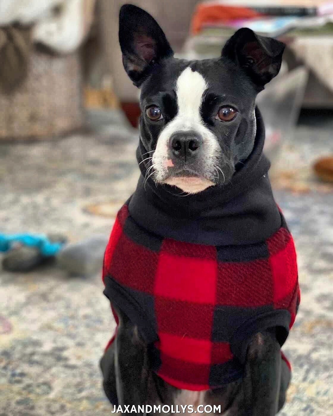  SELMAI Stripe Fleece Dog Sweater Soft Fluffy Jumper