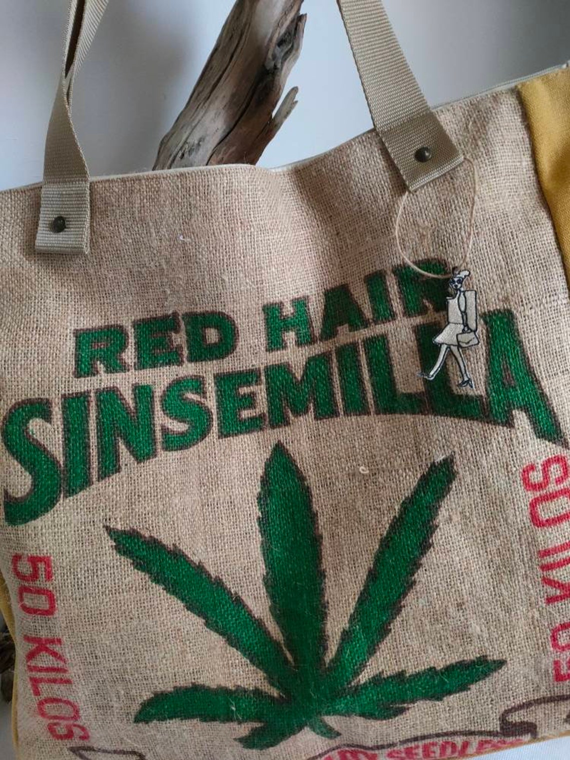 Cannabis leaf pattern bag Burlap bag recycled burlap bag Etsy