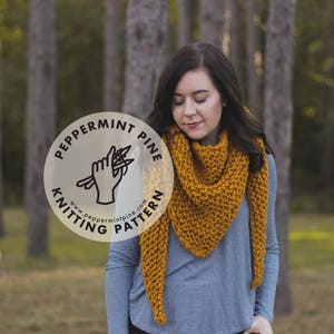 The Camblin Shawl - KNITTING PATTERN - Chunky Knit Shawl Scarf Wrap Pattern Instant Download