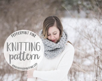 The Farrow Textured Cowl - PATRÓN DE TEJIDO - Chunky Knit Cowl Snood Pattern Descarga instantánea