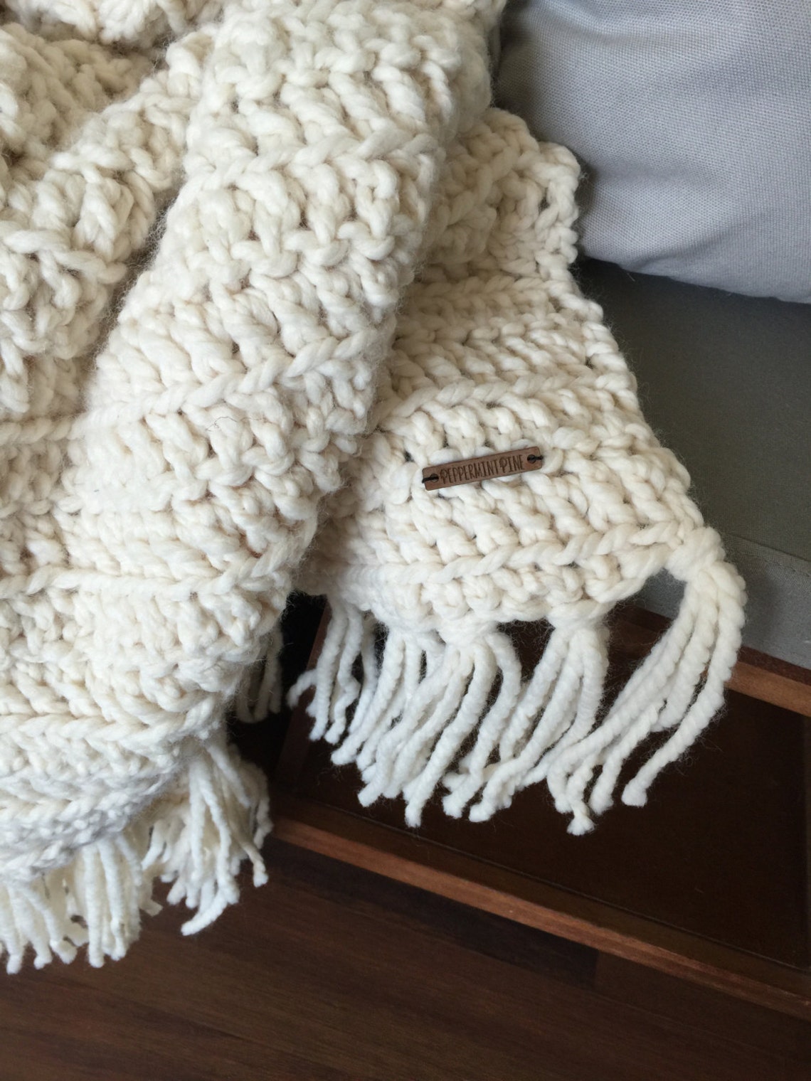 Rothmere Fringe Throw Blanket CROCHET PATTERN Chunky Etsy