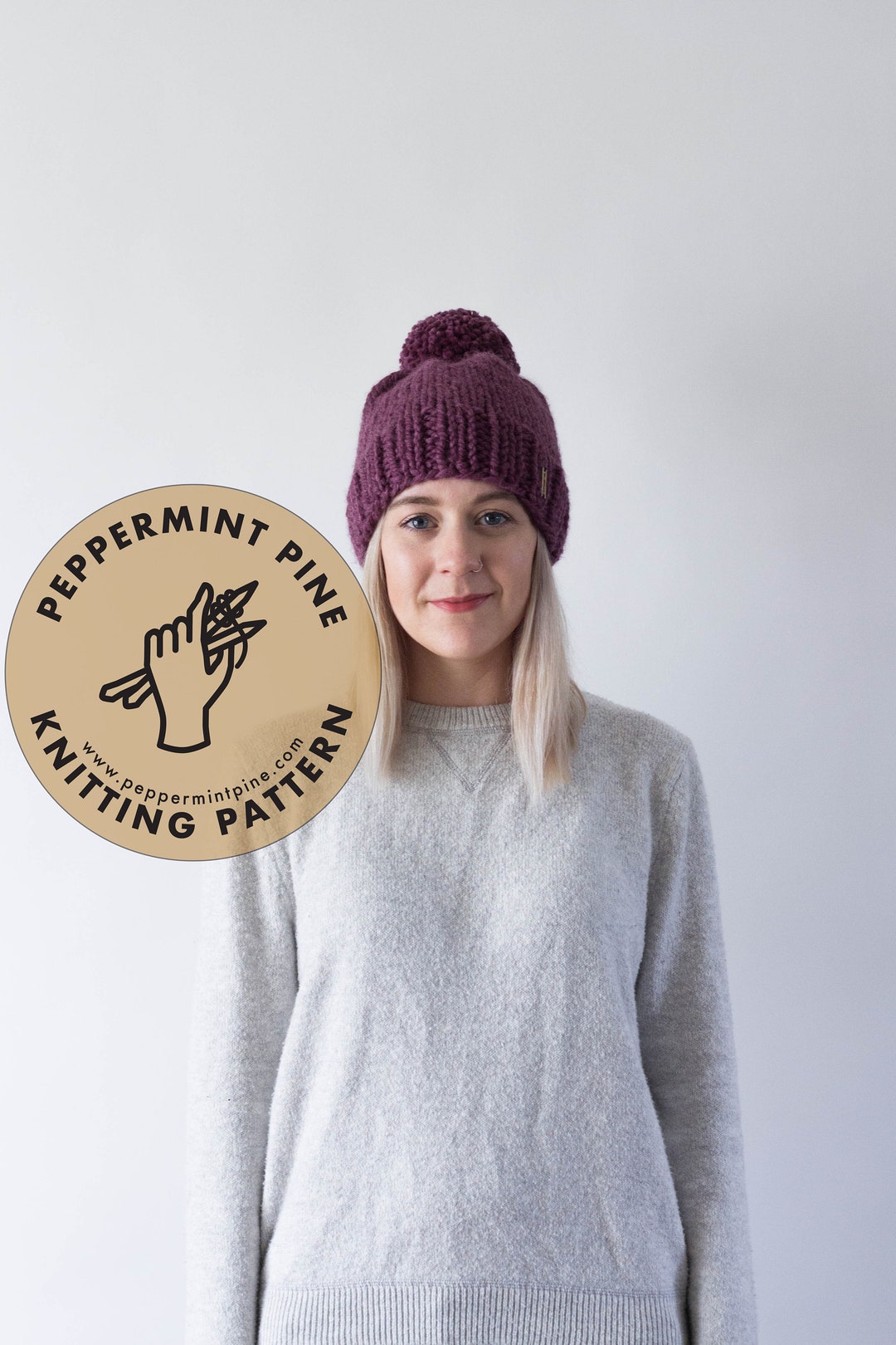 Wiley Hat - KNITTING PATTERN - Chunky Knit Women's Hat Pattern Instant ...