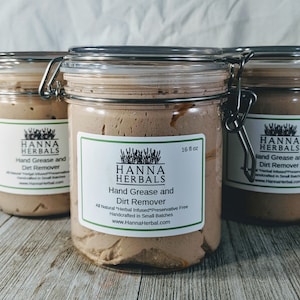 Hand Scrub - Grease and Dirt Remover - 16 oz jar, Mechanics Scrub, dirt removing scrub, moisturizing scrub, exfoliating scrub