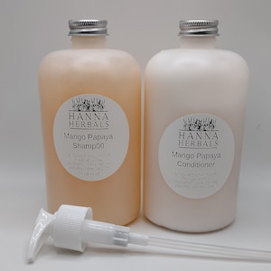 Mango Papaya Shampoo und Conditioner - 16 Unzen flüssiges Shampoo - Haarpflege - Bad und Schönheit - Hanna Herbals Shampoo - Natürliches Shampoo