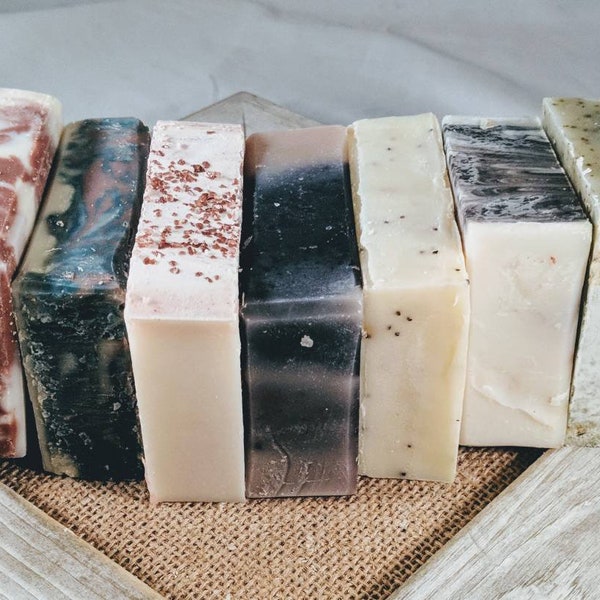 Soap Box - 5 bars, natural, essential oils, soap, soaps, body soap, bar soap, handmade soap, gifts for him, gifts for dad, assorted soaps