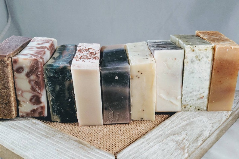 Soap Box 5 bars, natural, essential oils, soap, soaps, body soap, bar soap, handmade soap, gifts for him, gifts for dad, assorted soaps image 10