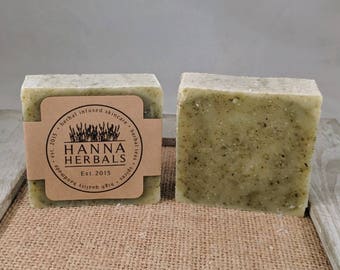 Comfrey and Nettle Facial Herbal Soap - 3 ounce bar, Herbal Soap, All Natural soap, shea butter soap, Hanna Herbals, soap, soap bar