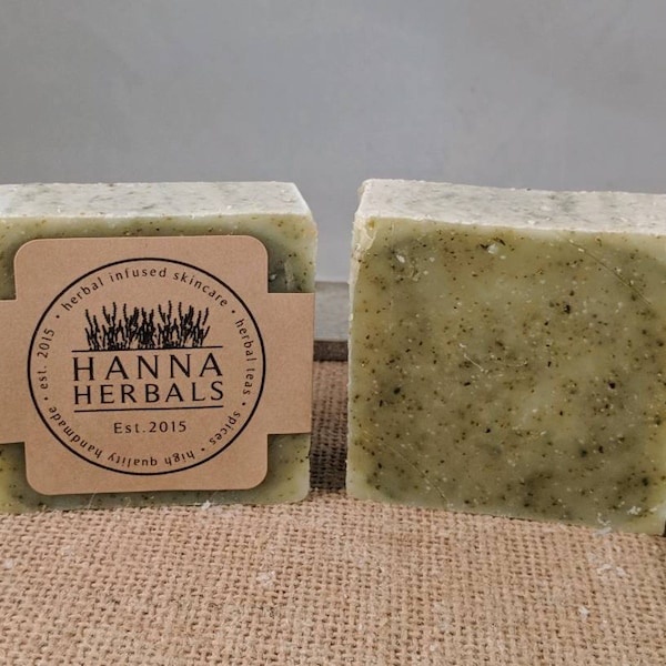 Comfrey and Nettle Facial Herbal Soap - 3 ounce bar, Herbal Soap, All Natural soap, shea butter soap, Hanna Herbals, soap, soap bar