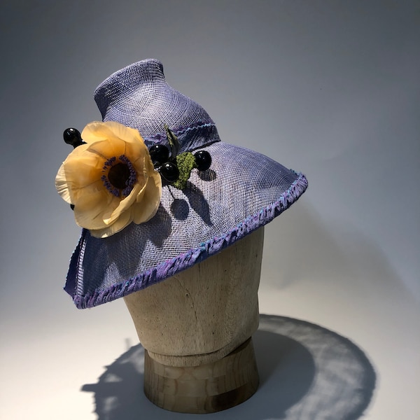 Behave Yourself Periwinkle Straw Ladies' Percher Hat