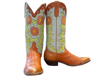 Size 8.5 B - Old Gringo Women’s Cowboy Western Boots Unique Floral Inlay Design