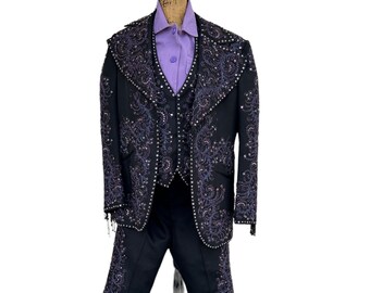 Ricky Nelson Stage Worn Suit Purple Rhinestone Stunning and Rare