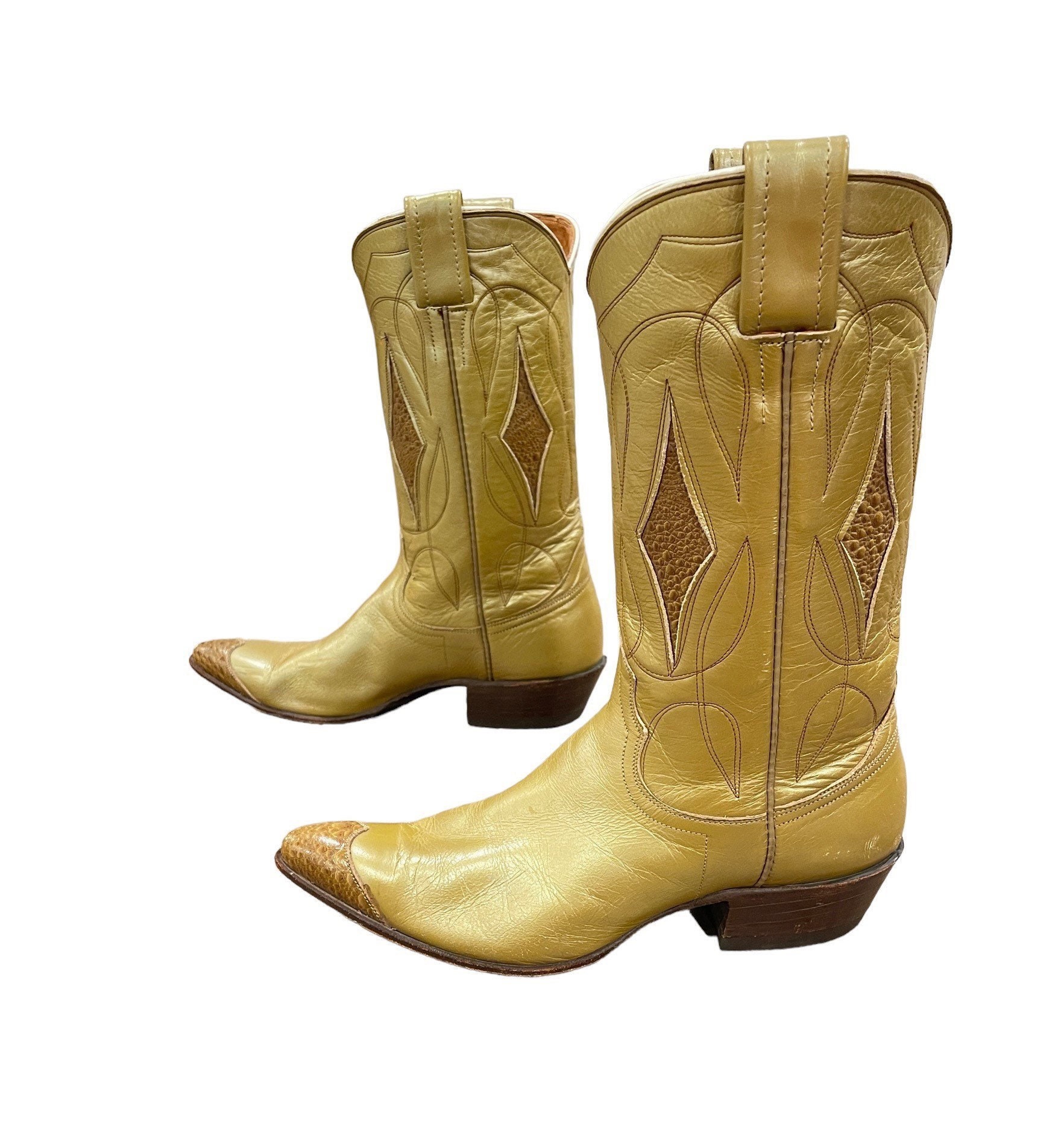 Golden Cowboy Boots - Etsy