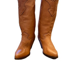 Size 7 M Zodiac Womens Vintage Cowboy Western Boots Matador On Bull Scene image 4