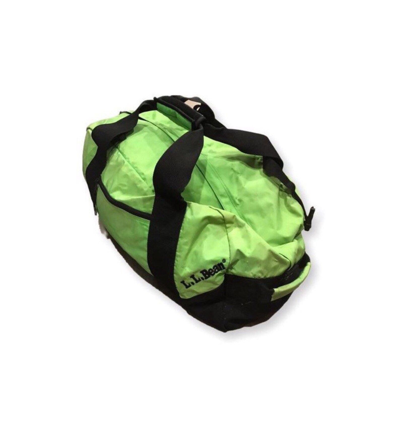 Ll Bean Vintage Green Duffel Carry Bag Etsy