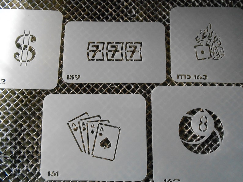 Temporary Airbrush Tattoo Stencil Vegas Designs Set 9 Etsy