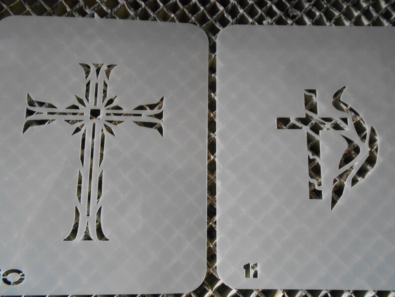 Temporary Airbrush Tattoo Stencil Crosses Set 8 Etsy