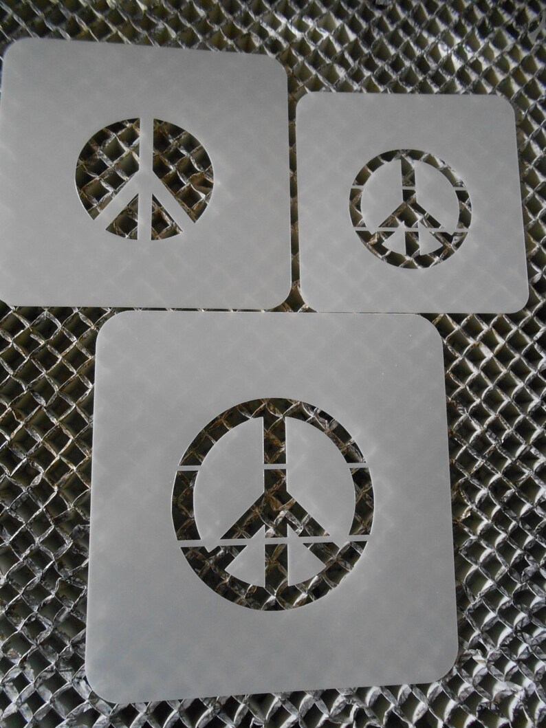 Airbrush Temporary Tattoo Stencil Set 240 Peace Signs Etsy Ireland