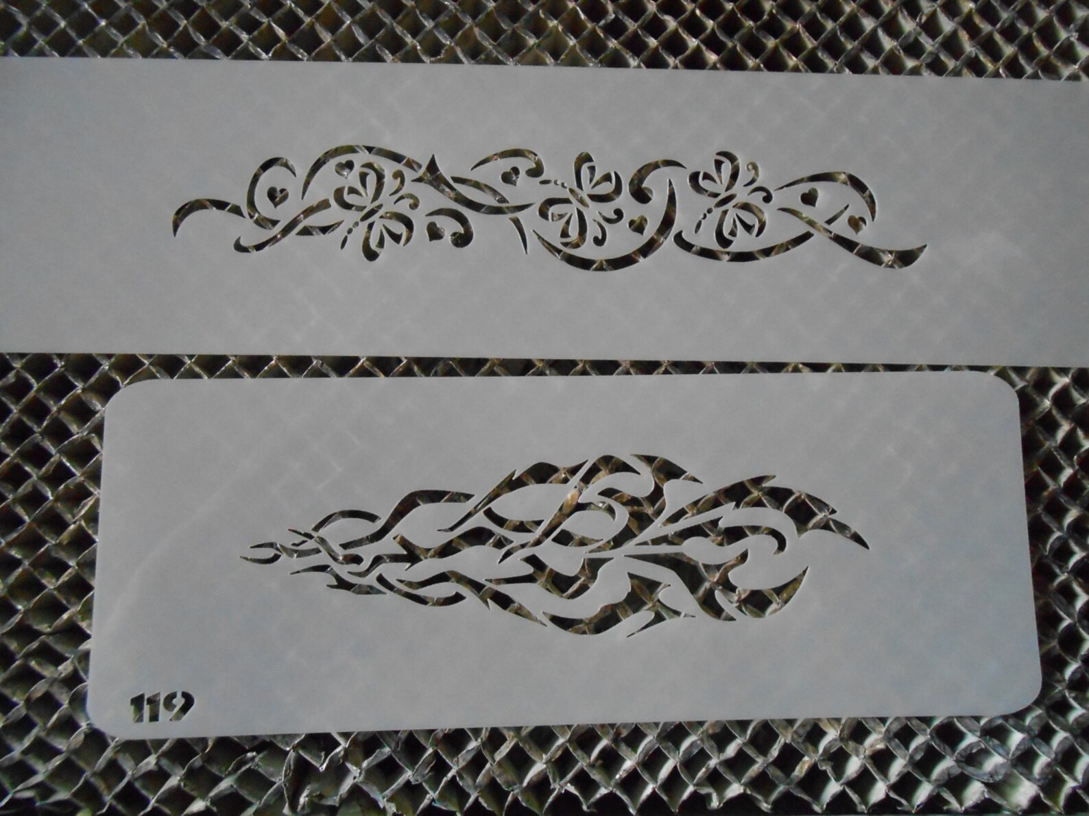 Heart Butterfly Tribal Flame Armband Stencil Set 40 Etsy