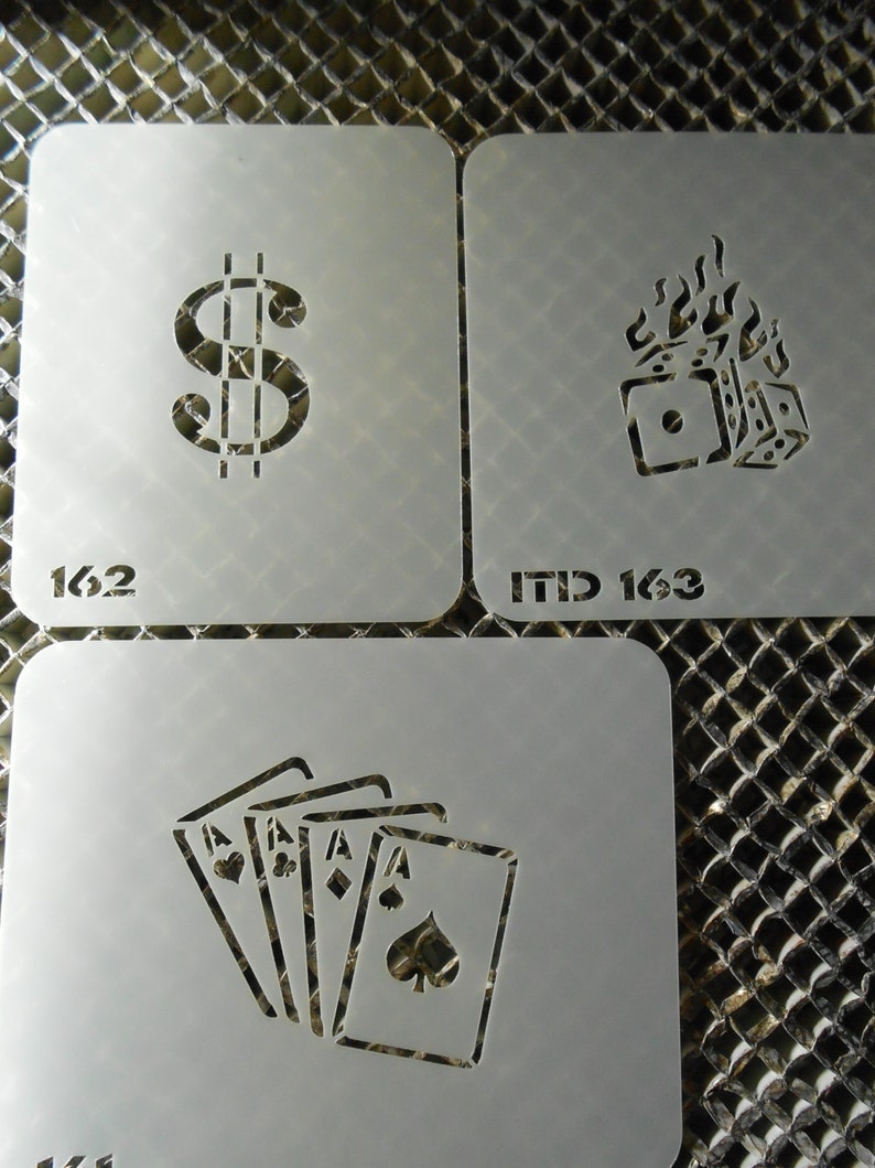 Temporary Airbrush Tattoo Stencil Vegas Designs Set 9 Etsy