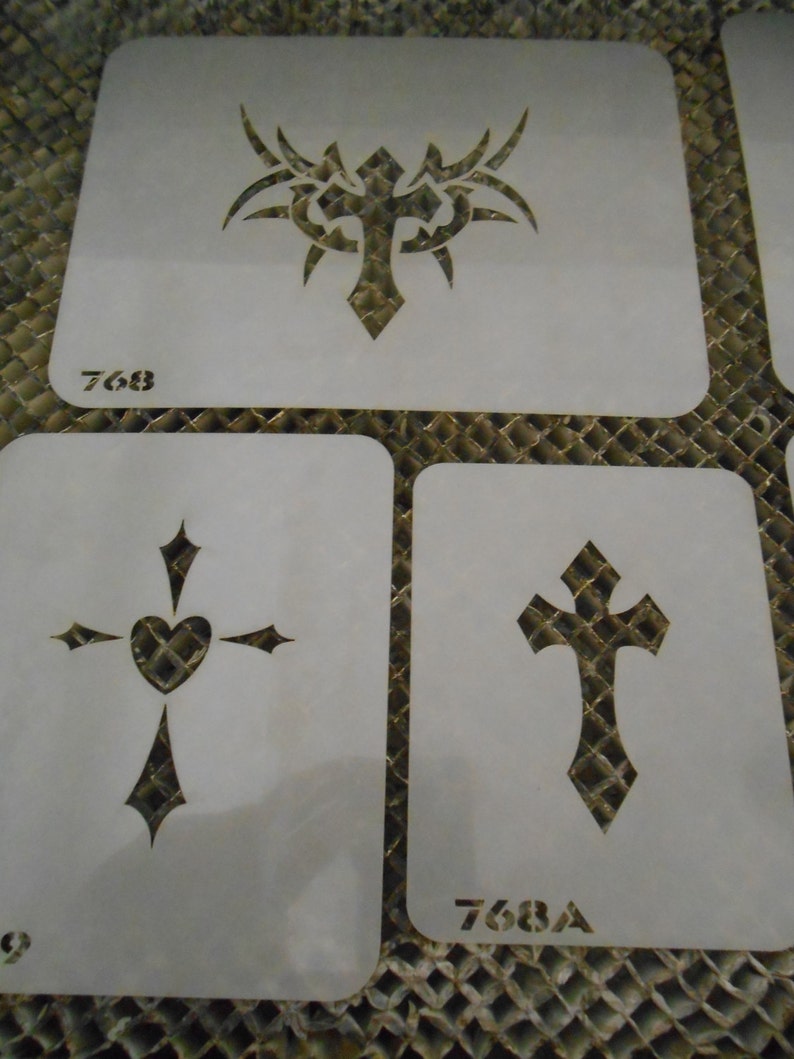 Airbrush Temporary Tattoo Stencil Set 133 Crosses Etsy