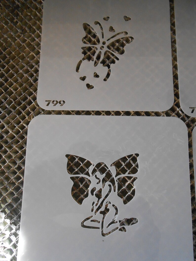 Airbrush Temporary Tattoo Stencil Set 139 Lady Butterflies Etsy