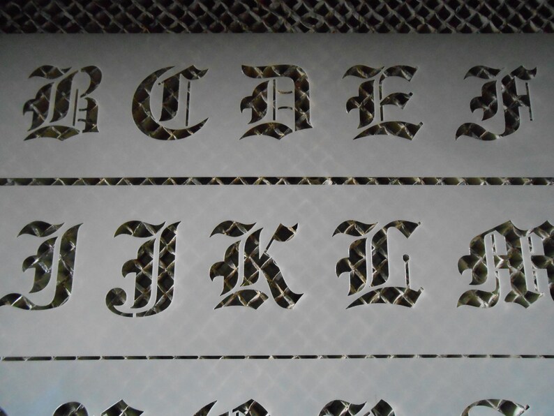 Large Old English Stencil Letters Set 112 Etsy