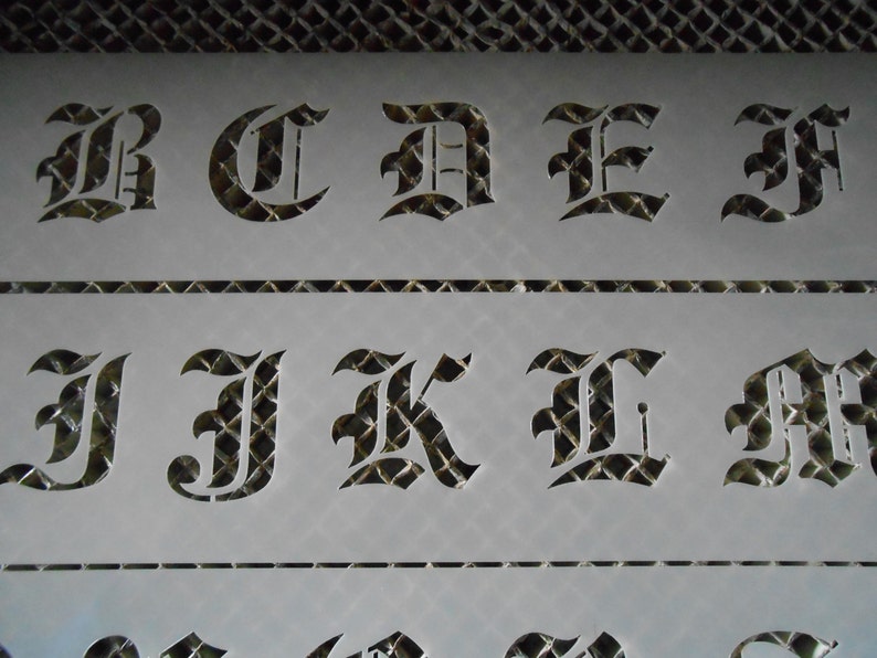 large old english stencil letters set 112 etsy