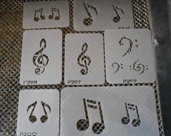 Airbrush Temporary Tattoo Stencil Set 285 Music Notes!