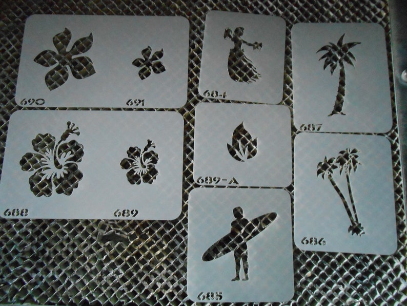 Hawaiian Stencil Set 114 Etsy