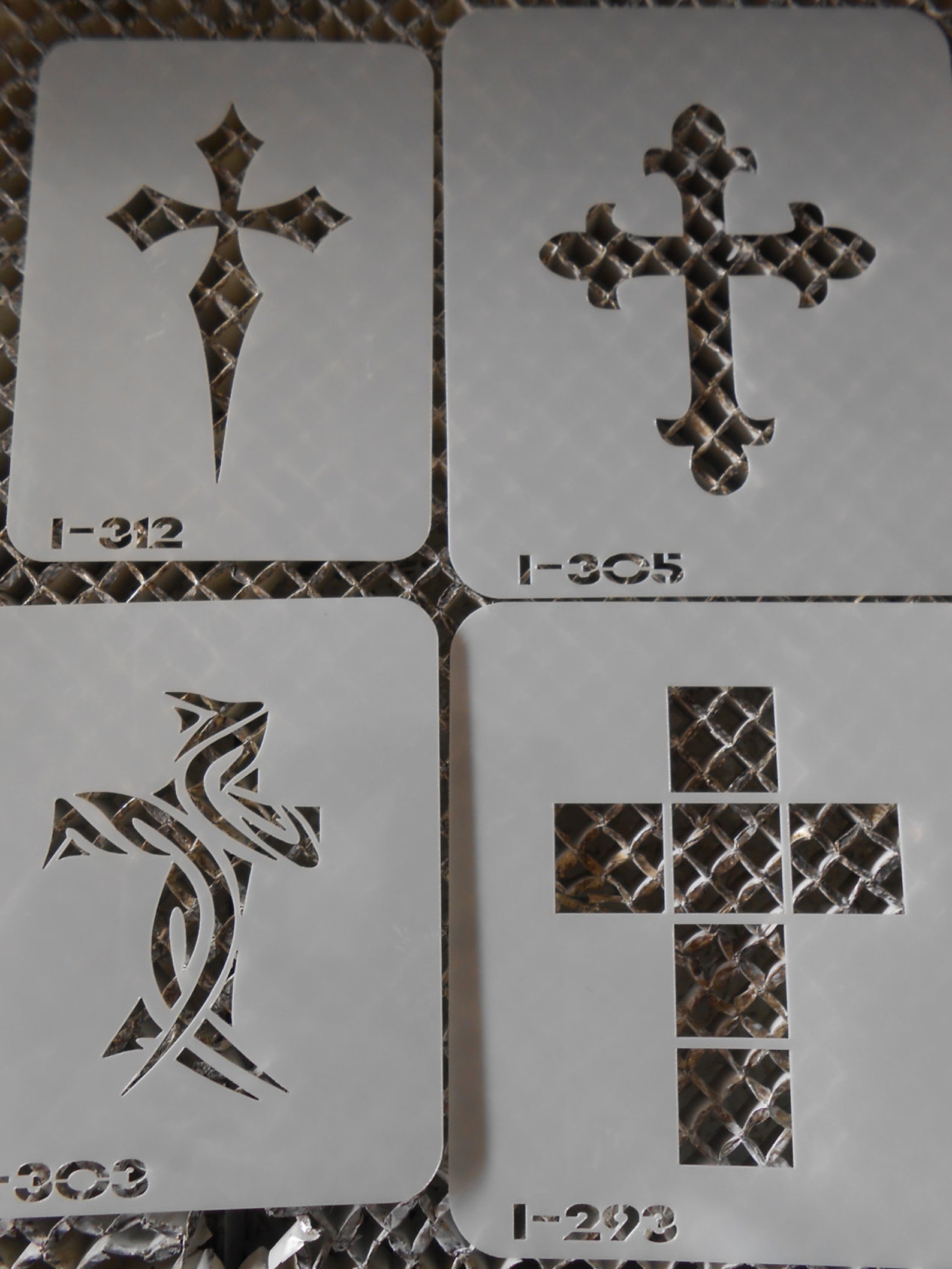 Airbrush Temporary Tattoo Stencil Set 262 Cross Wings Etsy