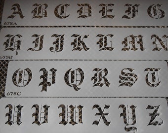 Old English 3 Inch Stencil Set - Etsy
