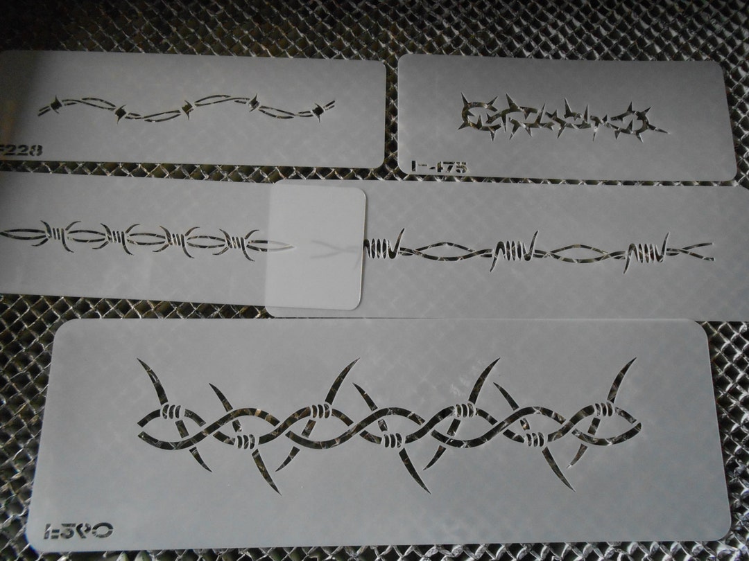 Airbrush Temporary Tattoo Stencil Set 345 Barbwire Etsy