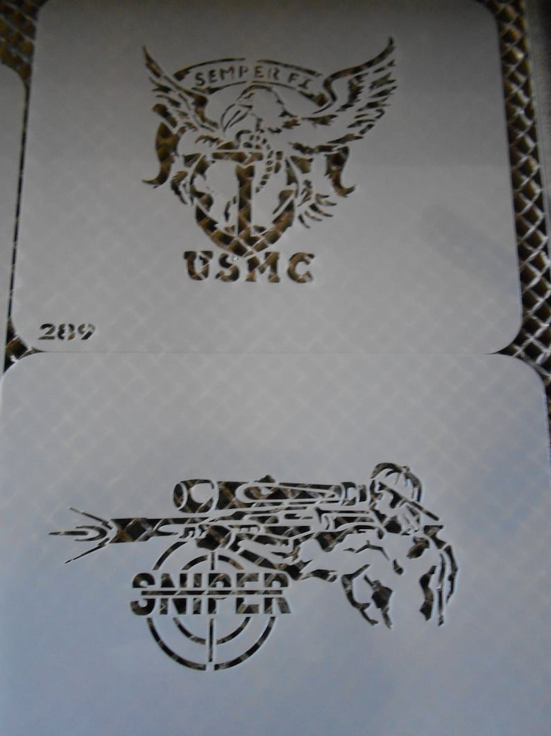 military army usmc sniper stencil set 57 etsy