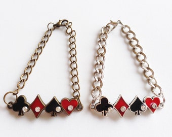 POKER Bracelet Poker Suit Bracelet Poker Jewelry Gambling Bracelet Casino Bracelet Las Vegas Bracelet Poker Gift Casino Gift Las Vegas Gift