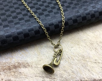 TRUMPET Necklace Trumpet Jewelry Trumpet Gift Jazz Musician Necklace Musician Jewelry Musician Gift Music Jewelry Music Gift Trumpet Pendant