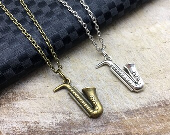 SAXOPHONE Necklace Saxophone Jewelry Saxophone Gift Musician Necklace Musician Gift Music Gift Music Necklace Gift Saxophone Pendant Charm