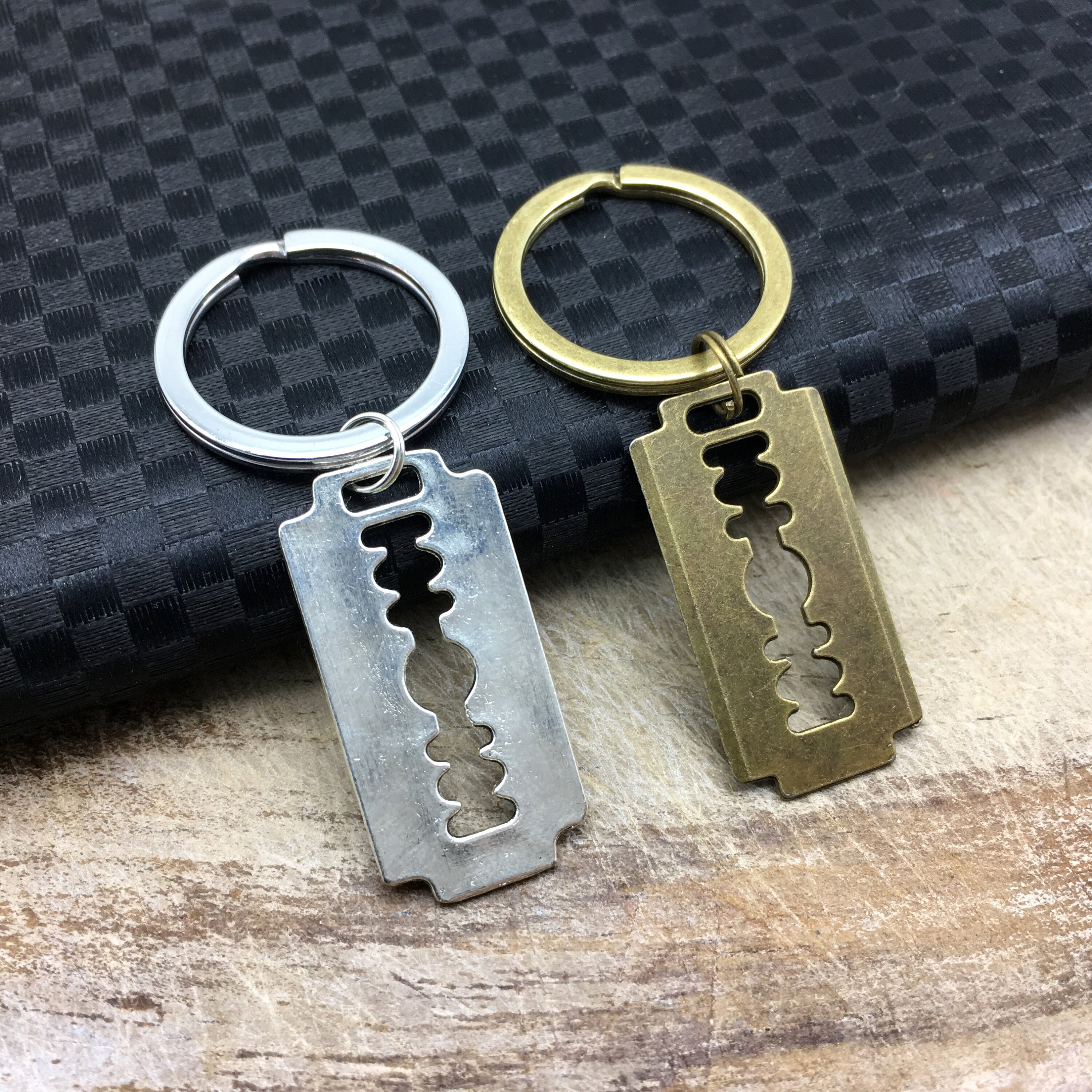 RAZOR BLADE Keychain Blade Keyring Razor Blade Lanyards Razor Etsy