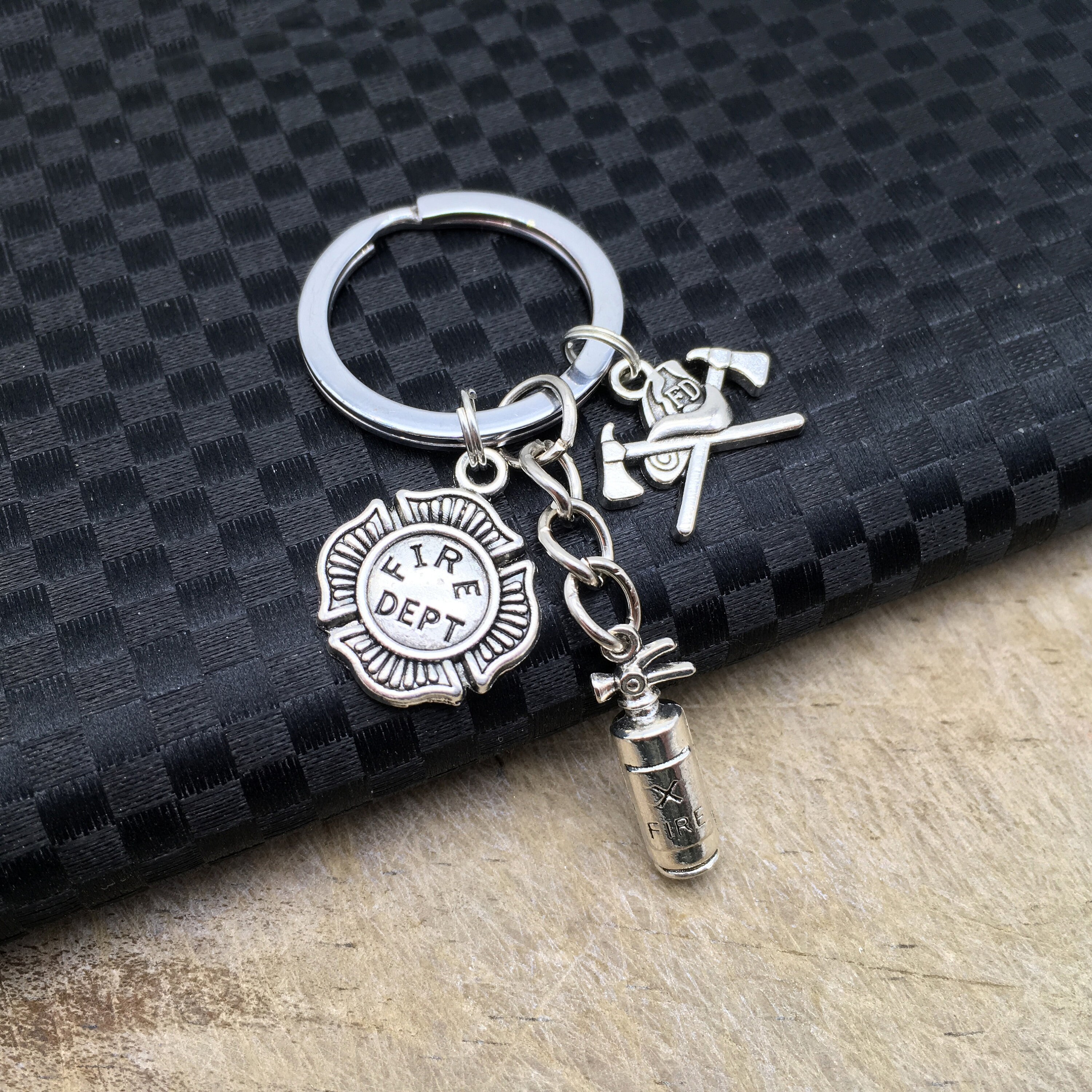 FIREFIGHTER Keychain Firefighter Keyring Firefighter Gift Etsy