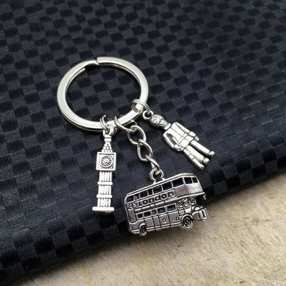 LONDON Keychain London Keyring London Gift England Keychain Etsy