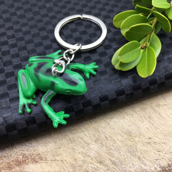 Frog Keychain Frog Keyring Frog Gift Poison Dart Frog Keychain Etsy