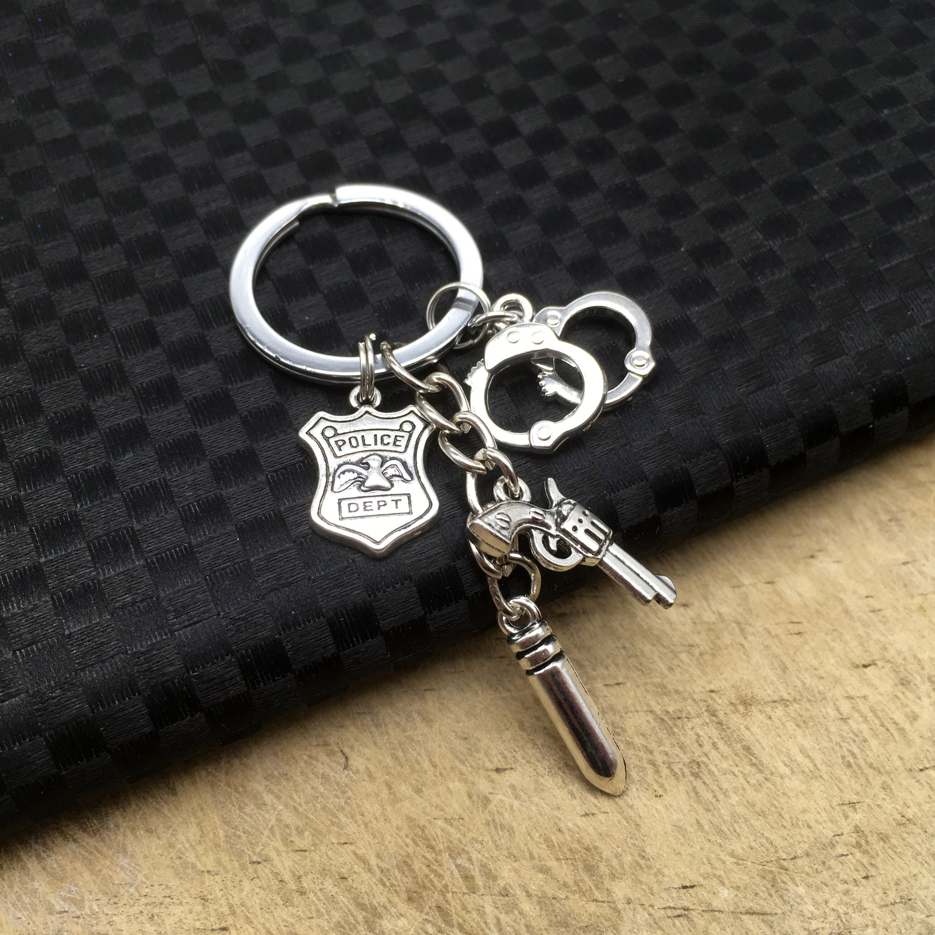 POLICE Keychain Police Keyring Police Gift Cop Keychain Cop Etsy